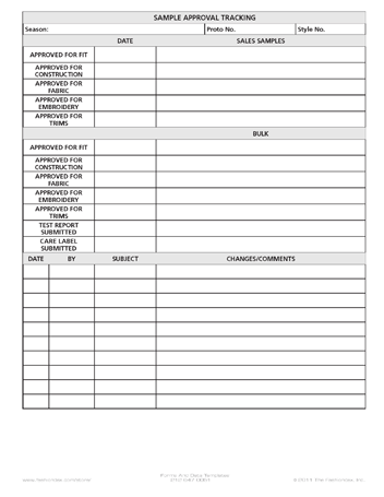 template approval form document Sheet, fashiondex.com Tracking Sample  Approval And  Forms